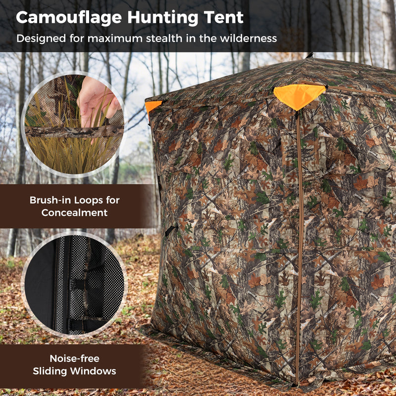 GemGear - 3-4 Person Pop-up Ground Blind - Hunting Blind