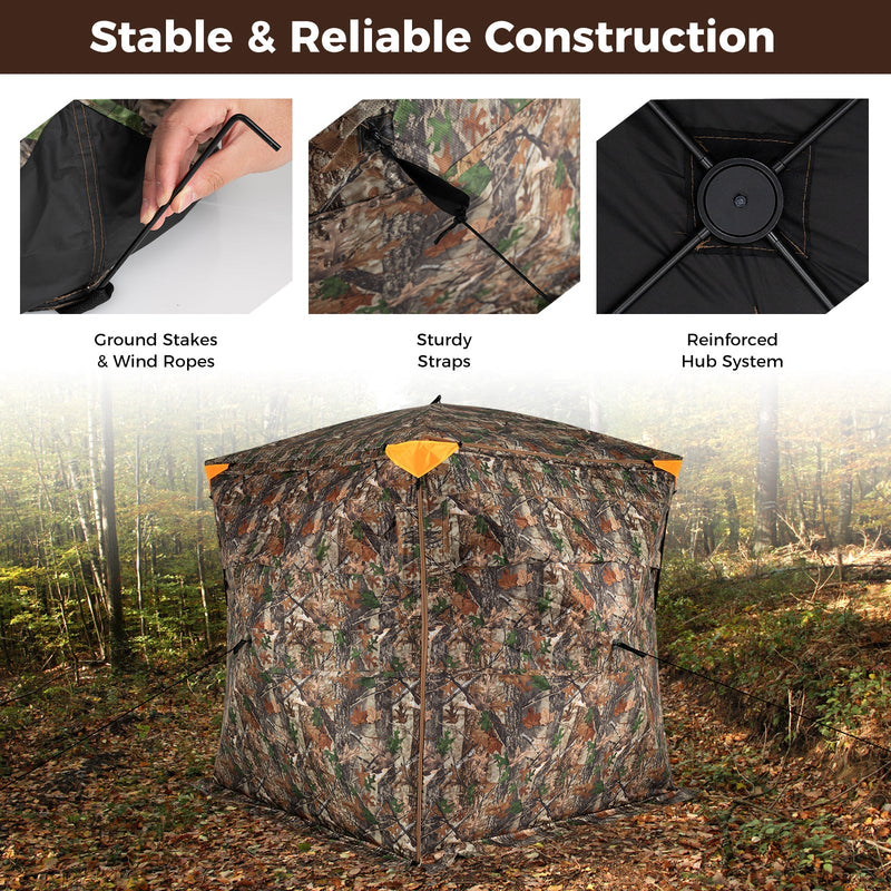 GemGear - 3-4 Person Pop-up Ground Blind - Hunting Blind