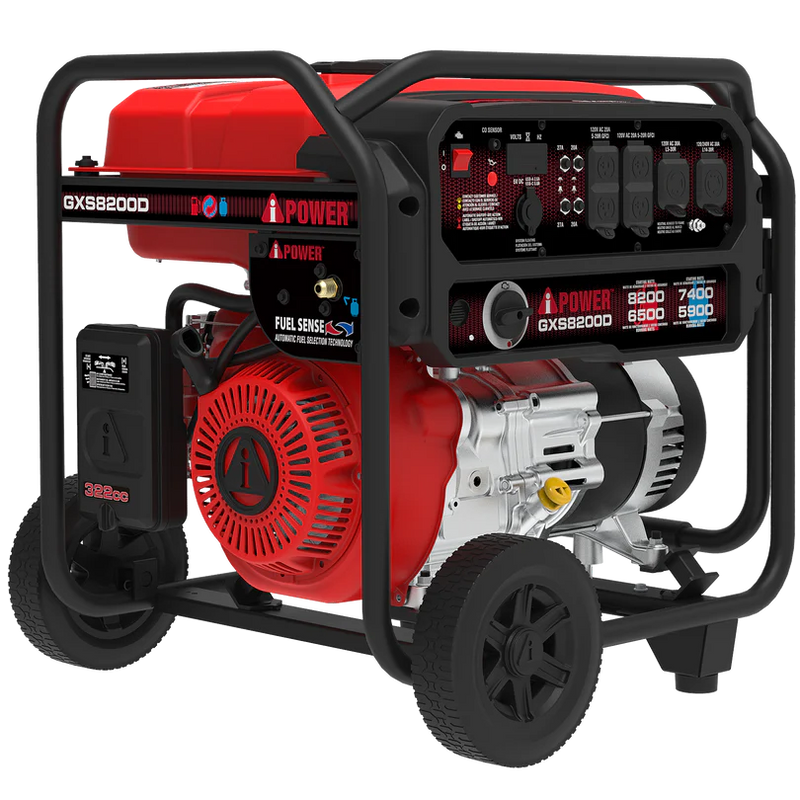A-iPower - 8200 Watt Dual Fuel Generator With CO Alert GXS8200D - Generator