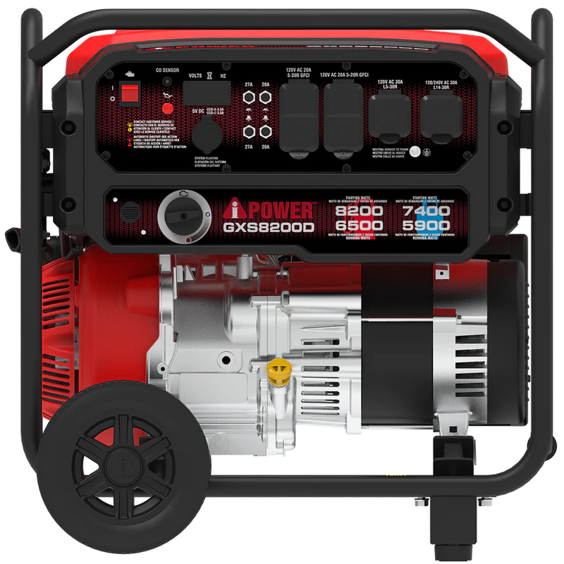 A-iPower - 8200 Watt Dual Fuel Generator With CO Alert GXS8200D - Generator