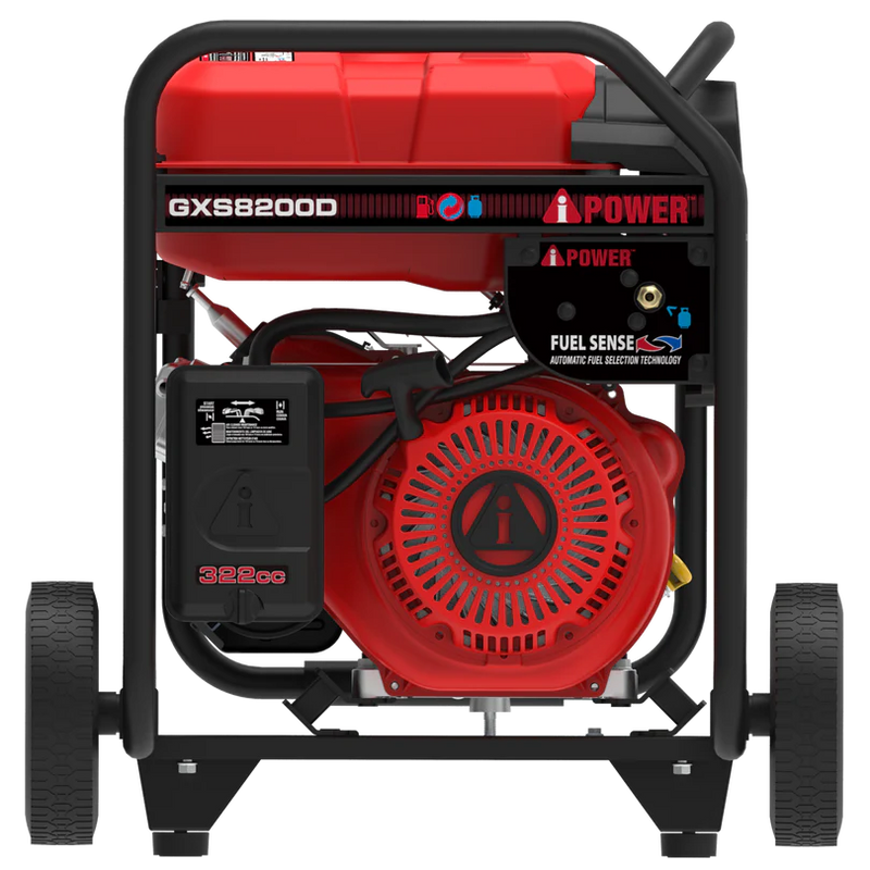 A-iPower - 8200 Watt Dual Fuel Generator With CO Alert GXS8200D - Generator