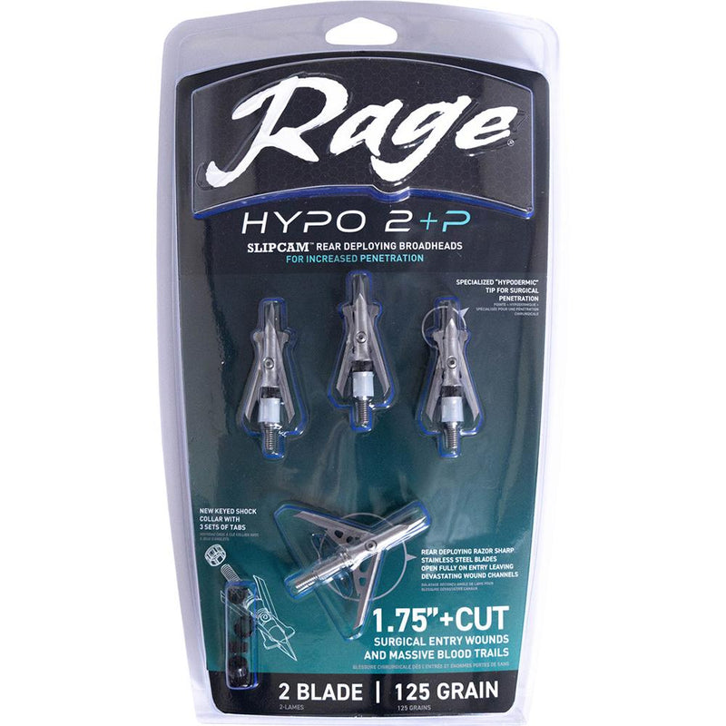 Rage - Hypo 2 +P Broadheads 125 GR 1.75" 4/CT - Broadheads