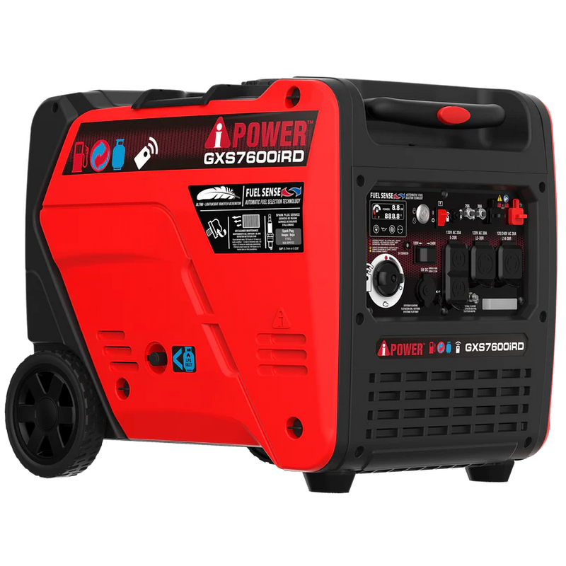 A-iPower - GXS7600iRD - Dual Fuel, Remote Start Inverter Generator