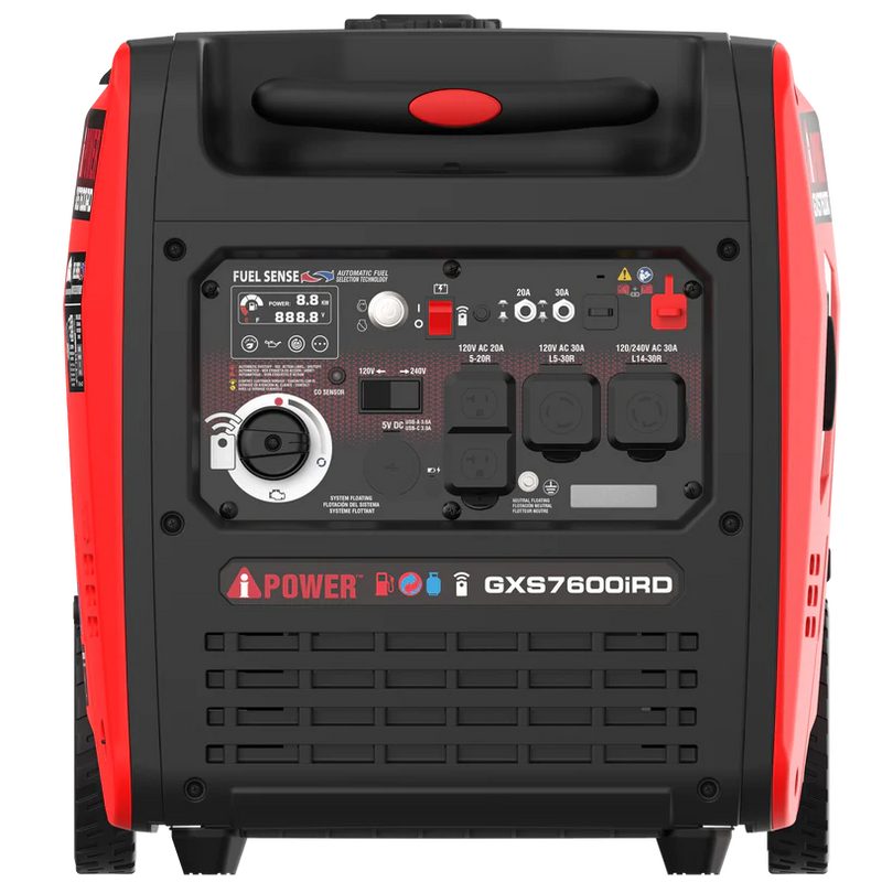 A-iPower - GXS7600iRD - Dual Fuel, Remote Start Inverter Generator