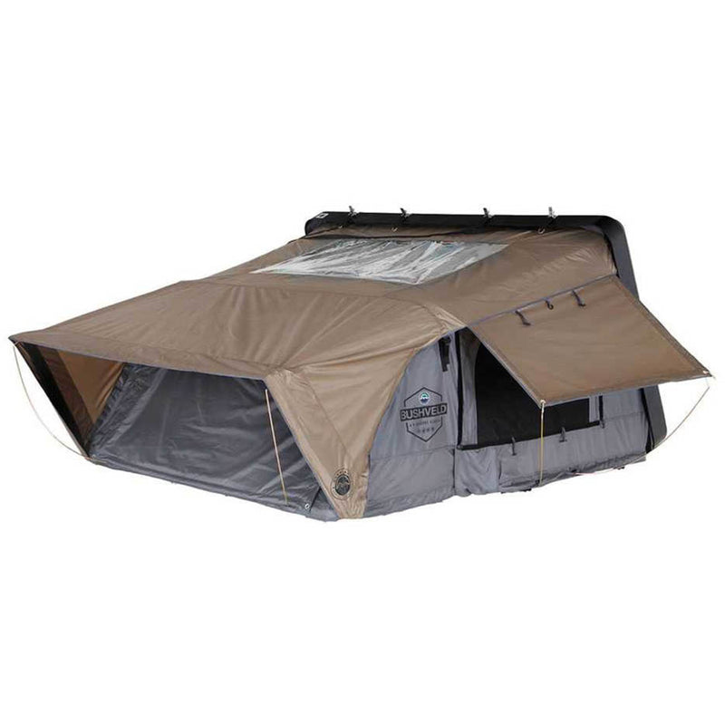 HD Bushveld Cantilever Hard Shell Roof Top Tent Grey Body & Tan Rainfly