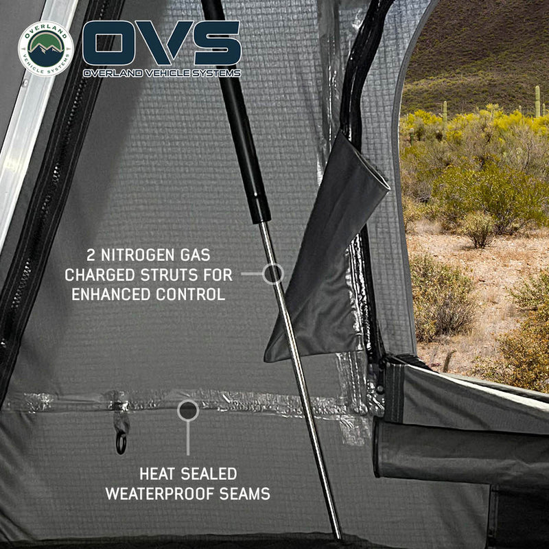 HD Bushveld Cantilever Hard Shell Roof Top Tent Grey Body & Tan Rainfly