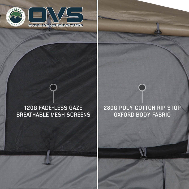 HD Bushveld Cantilever Hard Shell Roof Top Tent Grey Body & Tan Rainfly