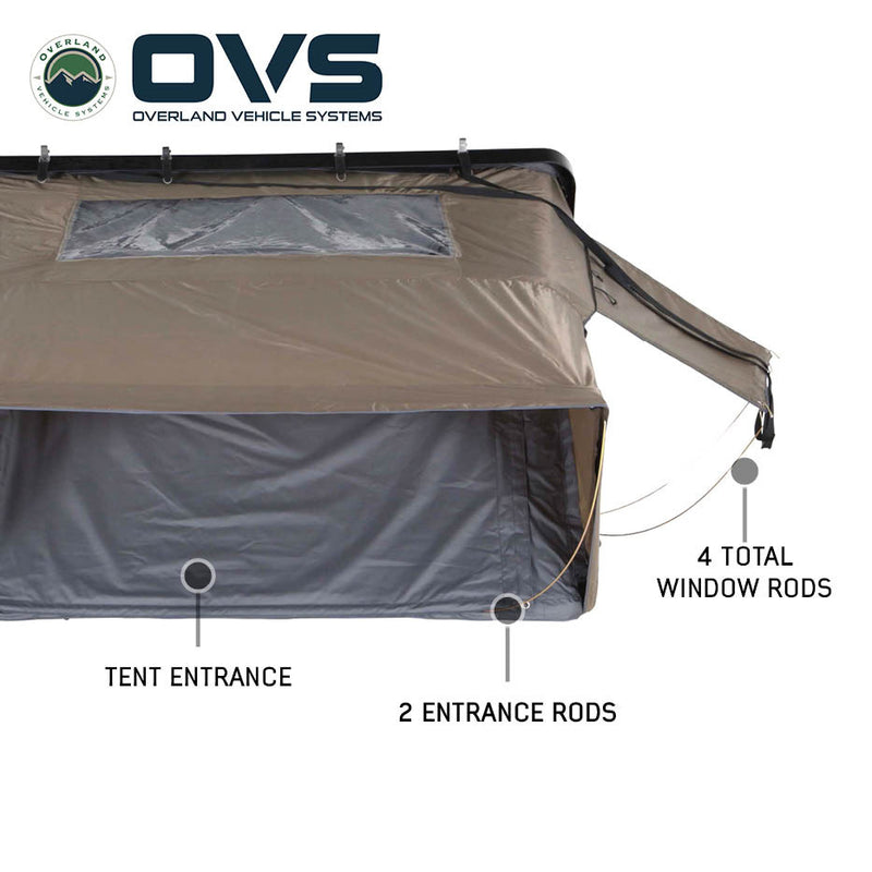 HD Bushveld Cantilever Hard Shell Roof Top Tent Grey Body & Tan Rainfly