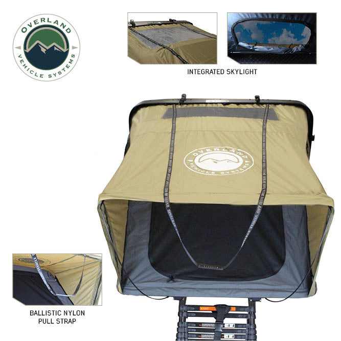 HD Bundu Cantilever Hard Shell Roof Top Tent, Grey Body & Green Rainfly