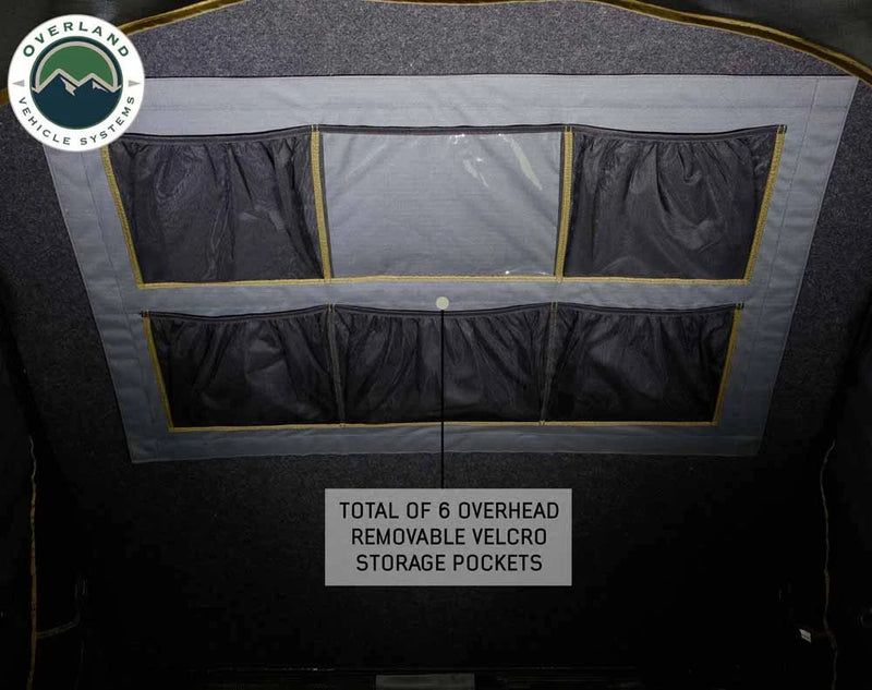 HD Mamba 3 Person Clam Shell Aluminum Hard Shell Roof Top Tent, Grey Body & Green Trim