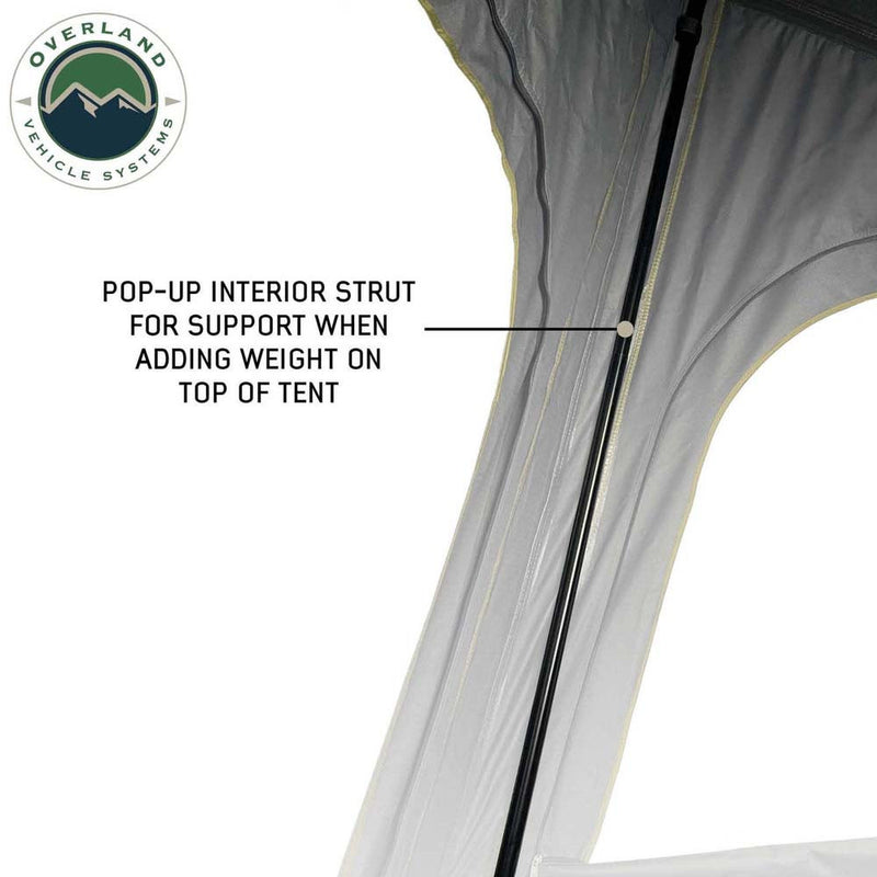 HD Mamba 3 Person Clam Shell Aluminum Hard Shell Roof Top Tent, Grey Body & Green Trim