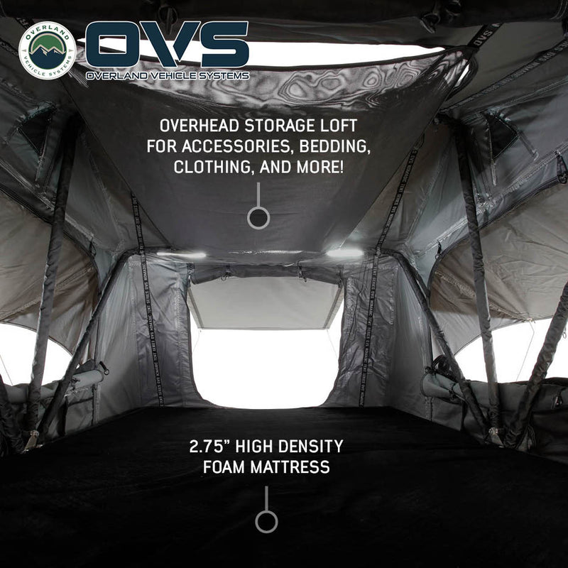 HD Nomadic Extended Soft Shell Roof Top Tent, Grey Body & Green Rainfly
