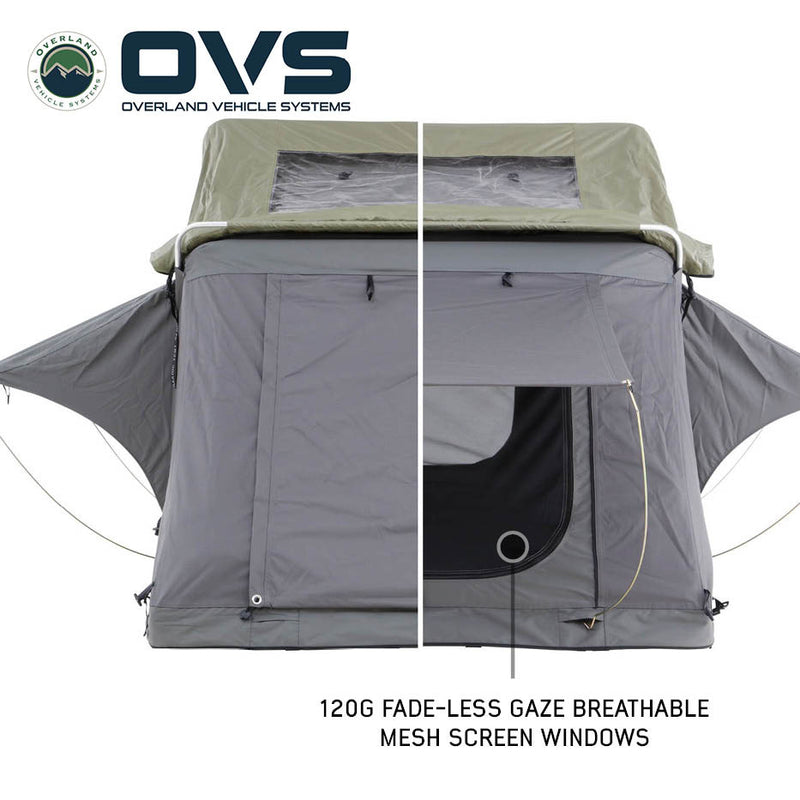 HD Nomadic Extended Soft Shell Roof Top Tent, Grey Body & Green Rainfly