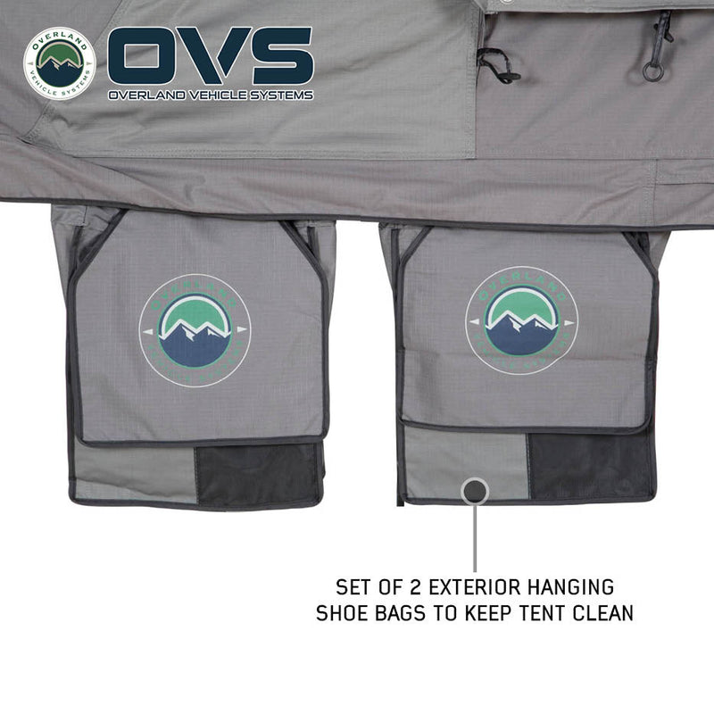 HD Nomadic Extended Soft Shell Roof Top Tent, Grey Body & Green Rainfly
