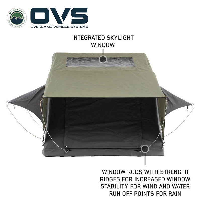 HD Nomadic Standard Soft Shell Roof Top Tent, Grey Body & Green Rainfly