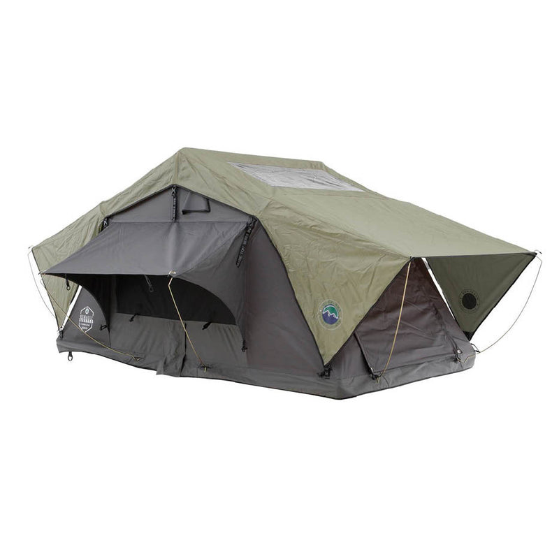 HD Nomadic Standard Soft Shell Roof Top Tent, Grey Body & Green Rainfly