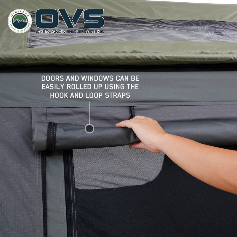 HD Nomadic Standard Soft Shell Roof Top Tent, Grey Body & Green Rainfly