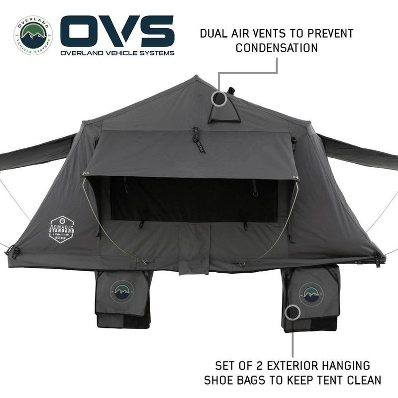 HD Nomadic Standard Soft Shell Roof Top Tent, Grey Body & Green Rainfly