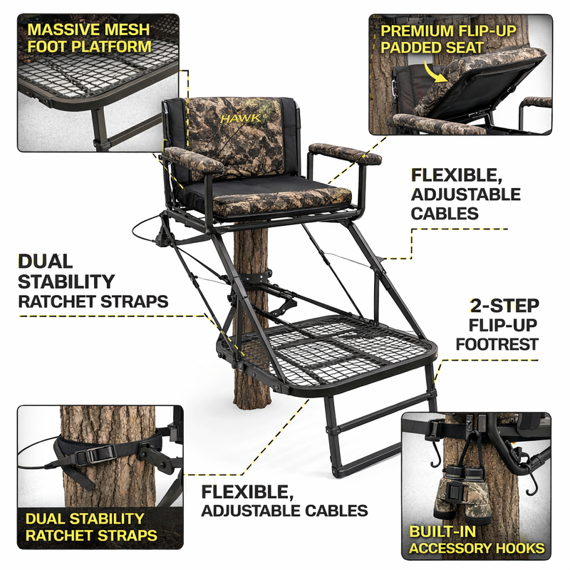 HawkNest Elite Camouflage Tree Stand System