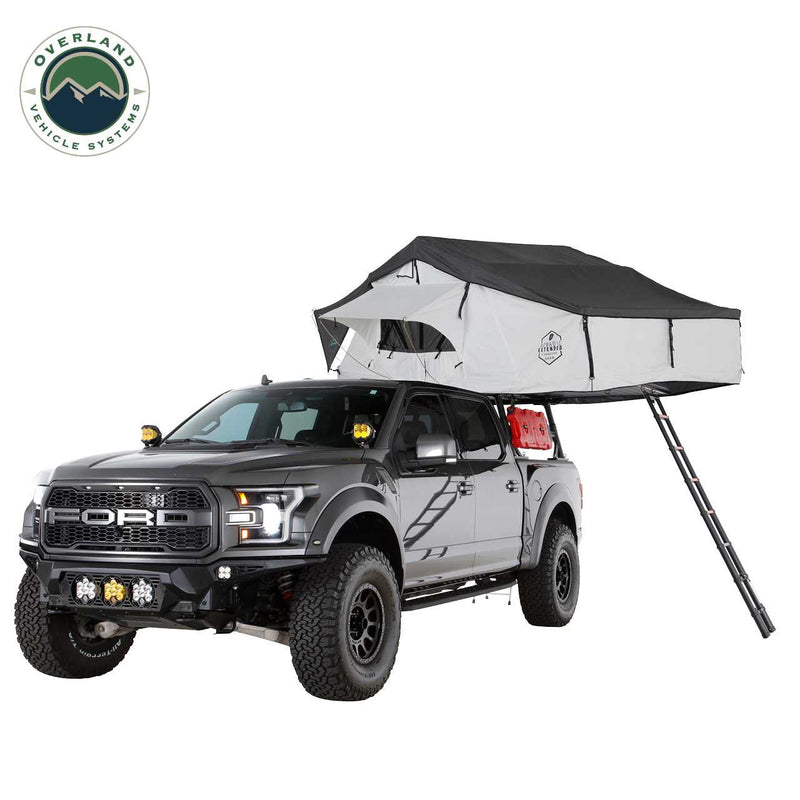 HD Nomadic 3 Person Arctic White Extended Soft Shell Roof Top Tent, White Body Dark Grey Rainfly