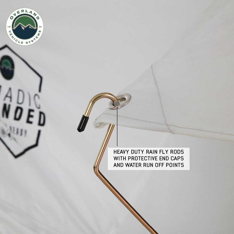 HD Nomadic 3 Person Arctic White Extended Soft Shell Roof Top Tent, White Body Dark Grey Rainfly