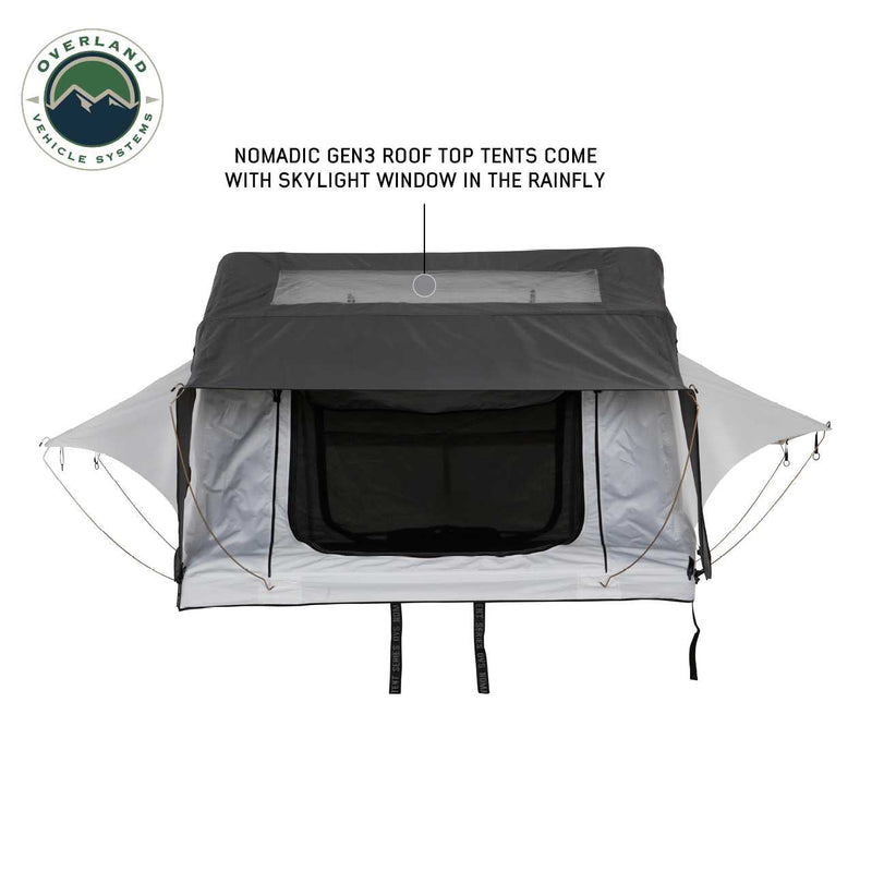 HD Nomadic 3 Person Arctic White Extended Soft Shell Roof Top Tent, White Body Dark Grey Rainfly
