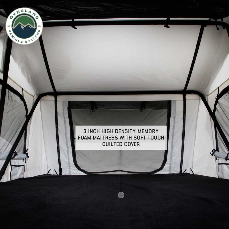 HD Nomadic 3 Person Arctic White Extended Soft Shell Roof Top Tent, White Body Dark Grey Rainfly