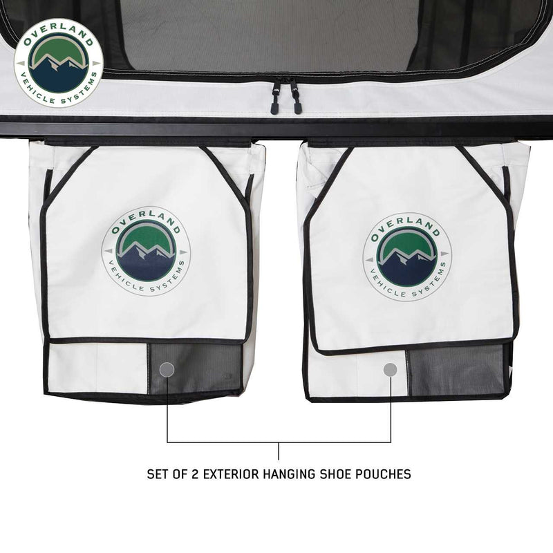 HD Nomadic 3 Person Arctic White Extended Soft Shell Roof Top Tent, White Body Dark Grey Rainfly