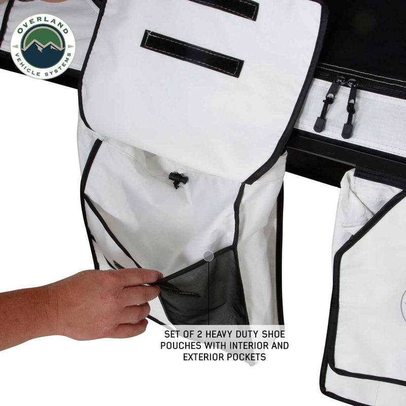 HD Nomadic 3 Person Arctic White Extended Soft Shell Roof Top Tent, White Body Dark Grey Rainfly