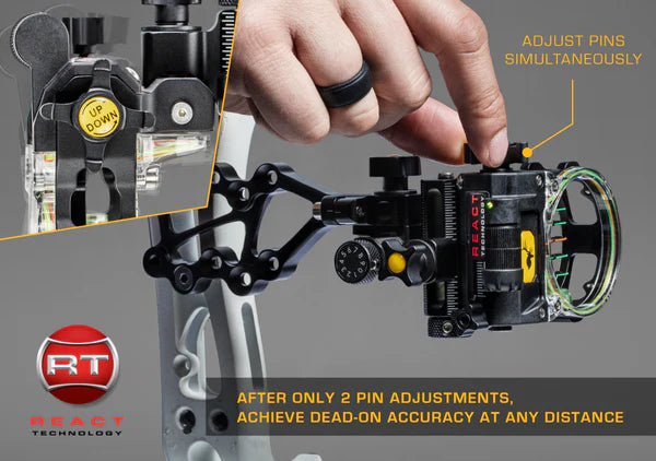 Bear Archery -  Trophy Ridge React H5 Crossbow Sight RH 5-Pin - Bow Sights