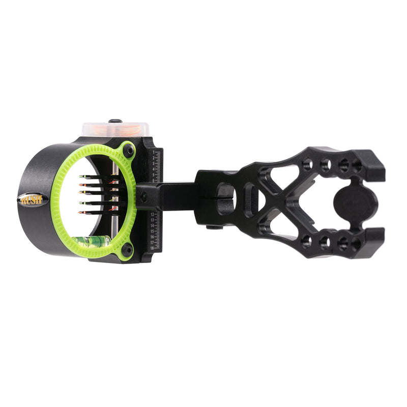 Black Gold - Rush Archery Sight 5 .019 Pins 4" Dovetail with 3rd Axis Micro .019 RH - Bow Sights
