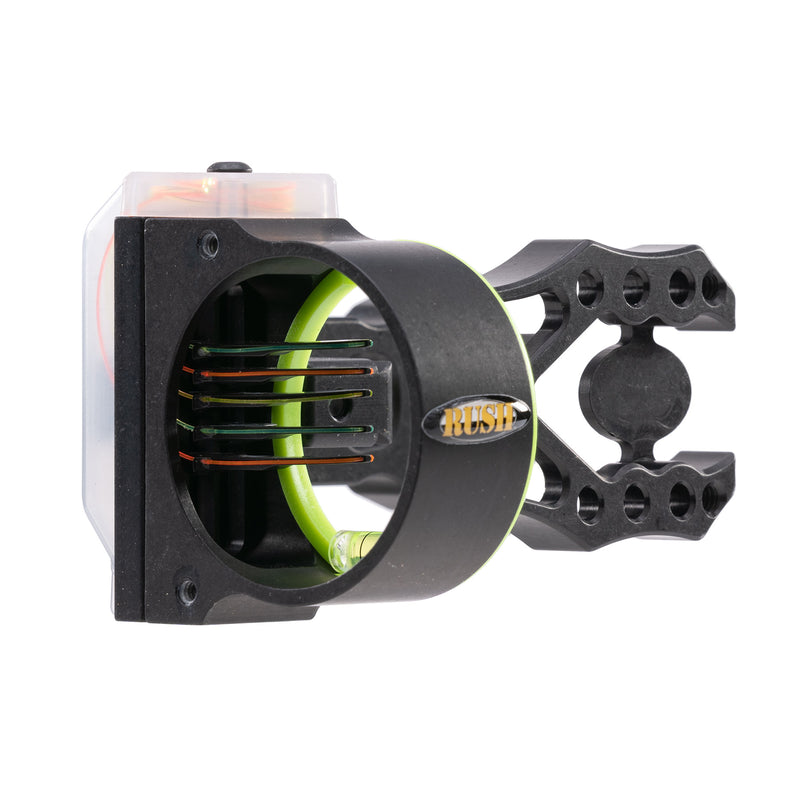 Black Gold - Rush Archery Sight 5 .019 Pins 4" Dovetail with 3rd Axis Micro .019 RH - Bow Sights