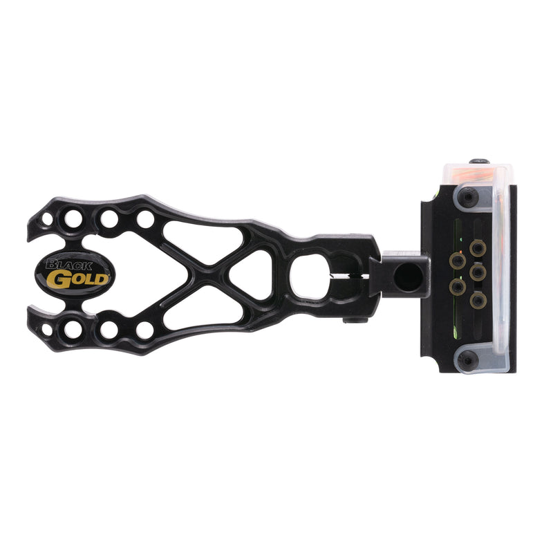 Black Gold - Rush Archery Sight 5 .019 Pins 4" Dovetail with 3rd Axis Micro .019 RH - Bow Sights