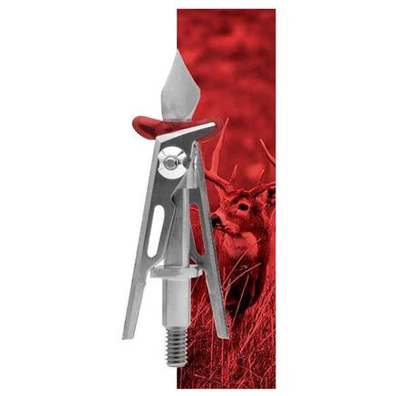 Bear Archery - SIK 2-Blade Expandable SK2 Crossbow Broadhead 2-inch Offset Entry Red/Silver - Broadheads