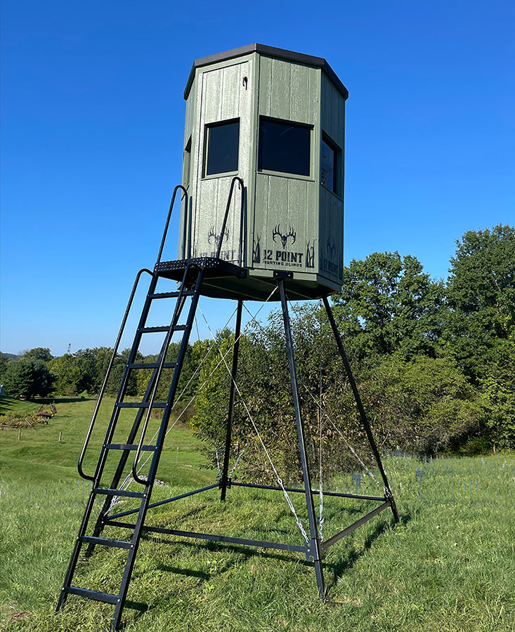 12 Point Hunting Blinds - Steel Stand with Anchor Stakes