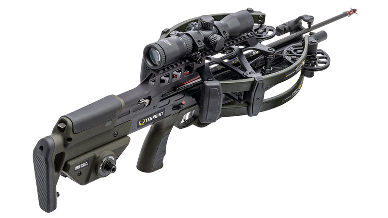 TenPoint - TRX 26 Compact Reverse-Draw Crossbow ACUslide MAXX RangeMaster 100 Scope Moss Green - Crossbow