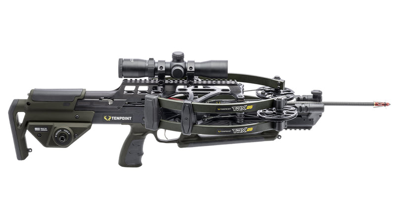 TenPoint - TRX 26 Compact Reverse-Draw Crossbow ACUslide MAXX RangeMaster 100 Scope Moss Green - Crossbow