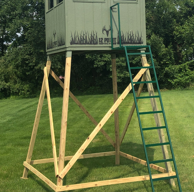 12 Point Hunting Blinds - Wooden Tower Stand