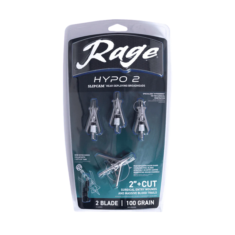 Rage - Hypo 2 Broadheads 100 GR 2'' 4/CT - Broadheads